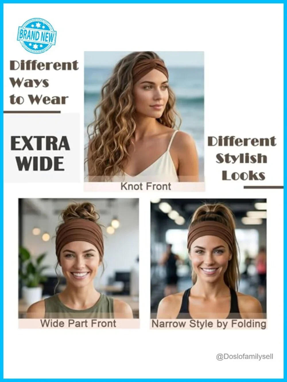 Extra Large Twisted Knot Wide Headband Wrap Scarf Turban 6 Pack